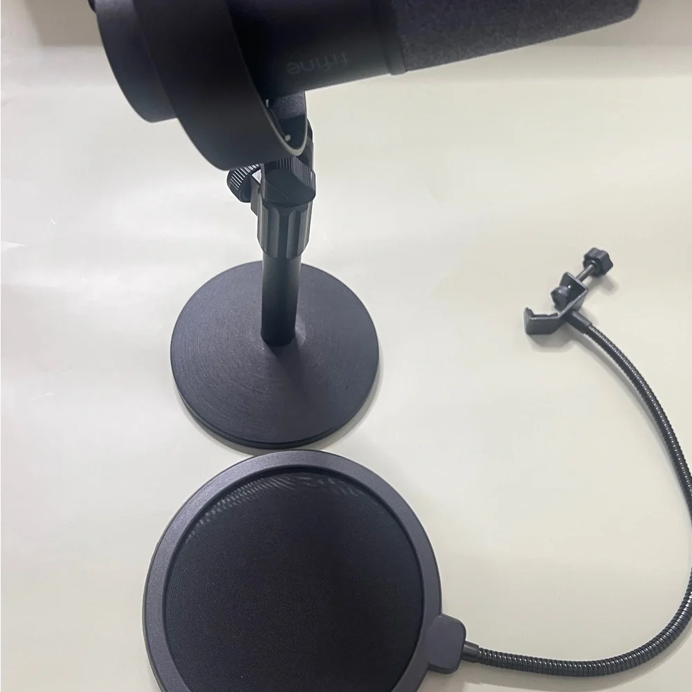 Professional Black Microphone with Stand
